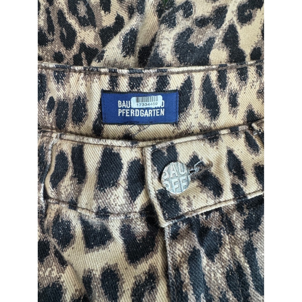 BAUM PFERDGARTEN Leopard Print Wide Leg Cropped Jeans Women Size 36 - Picture 3 of 4